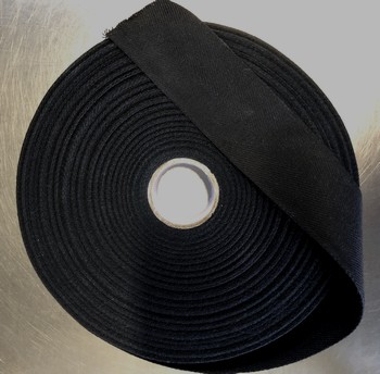 Herringbone ribbon cotton 50mm (50 m), Black